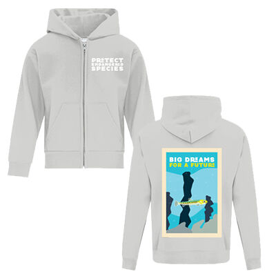 Stevie - Endangered species series - Kids Zip Hoodie 3 Thumbnail